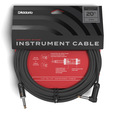 Інструментальний кабель D&#039;Addario American Stage, Right to Straight 6m (PW-AMSGRA-20)