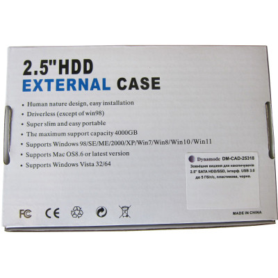 Кишеня зовнішня Dynamode 2.5&quot; SATA HDD/SSD USB 3.0 Black (DM-CAD-25318)