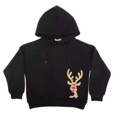 Кофта дитяча Toontoy худи з оленем (22161-140-black)