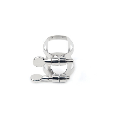 Лігатура для саксофонів D&#039;Addario Rico Ligature &amp; Cap For Tenor Sax, Hard Rubber-Style Nickel-Plated (RTS1N)