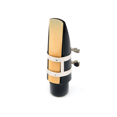 Лігатура для саксофонів D&#039;Addario Rico Ligature &amp; Cap For Tenor Sax, Hard Rubber-Style Nickel-Plated (RTS1N)
