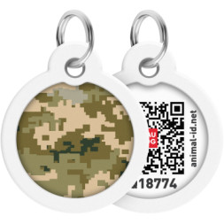 Адресник для тварин WAUDOG Smart ID з QR паспортом &quot;Мілітарі&quot; круг 30 мм (230-4026)