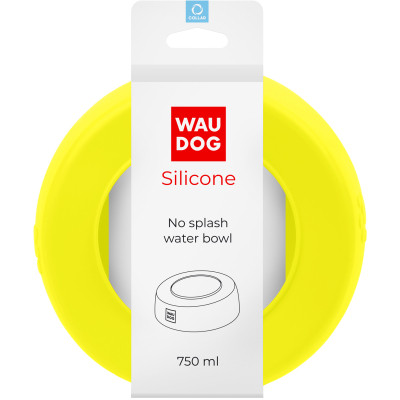 Посуд для собак WAUDOG Silicone Миска-непроливайка 750 мл жовта (50788)