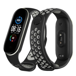 Ремінець до фітнес браслета BeCover Nike Style для Xiaomi Mi Smart Band 5 Black-Gray (705151)