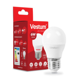 Лампочка Vestum G45 6W 4100K 220V E27 (1-VS-1201)