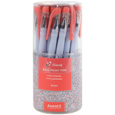 Ручка кулькова Axent Floral, синя (AB1049-37-A)