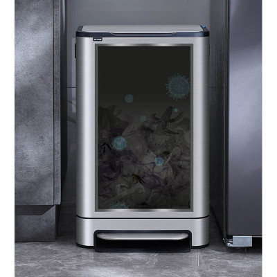 Контейнер для сміття JAH Soft Close З педаллю З внутрішнім відром Срібний металік 40 л (20265)