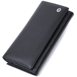 Гаманець ST Leather З кишенею для монет з натуральної шкіри Чорний (22691)