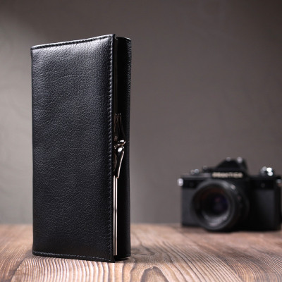 Гаманець ST Leather З кишенею для монет з натуральної шкіри Чорний (22691)