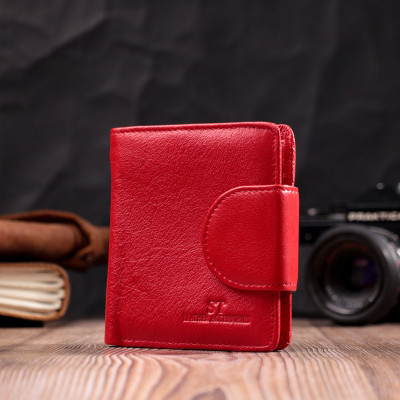 Гаманець ST Leather З натуральної шкіри Червоний (22453)