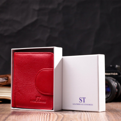 Гаманець ST Leather З натуральної шкіри Червоний (22453)