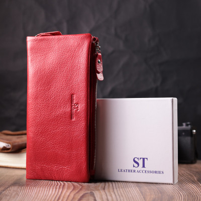 Гаманець ST Leather З натуральної шкіри Червоний (22526)