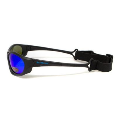 Сонцезахисні окуляри BluWater Hydro Polarized (G-Tech™ blue) Anti-Fog Сині дзеркальні в чорній оправі (BW-HYD-GTB12)