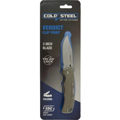Ніж Cold Steel Verdict Clip Point FDE (блістер) (CS-FL-C3CPSSFDEZ)