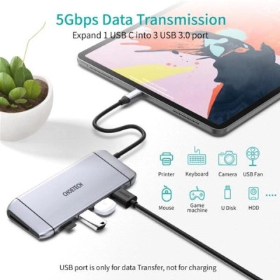 Концентратор Choetech USB-C 9-in-1 (HUB-M15-GY)