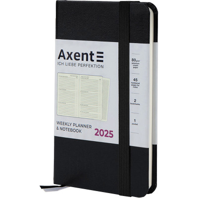 Тижневик Axent датований 2025 Pocket Strong 90х150 мм, чорний (8508-25-01-A)