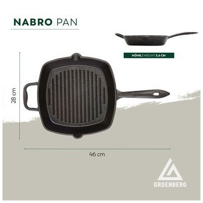 Сковорода туристична Groenberg Nabro Pan 28x28 cm / 2 L Black (266024) (DAS303249)