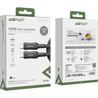 Дата кабель USB-C to USB-C 2.0m 100W C4-03 Acefast (6974316280996)