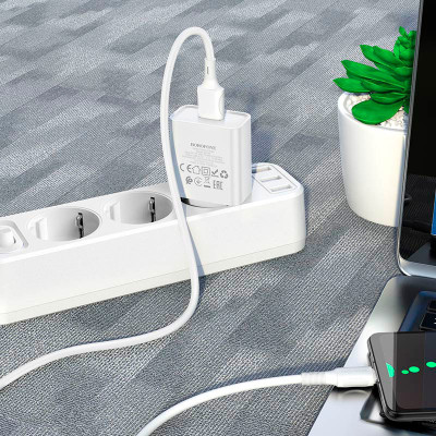 Зарядний пристрій BOROFONE BA74A Aspirer charger set(Micro) White (BA74AMW)