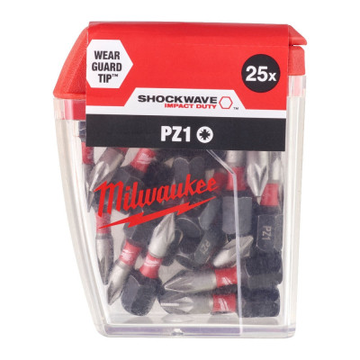 Набір біт Milwaukee SHOCKWAVE, PZ1, 25мм, 25шт (4932430861)