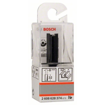Фреза Bosch Professional пазова з двома лезами, Std, S8, D12, L32 (2.608.628.374)