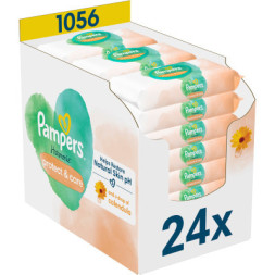 Дитячі вологі серветки Pampers Harmonie Protect&amp;Care з календулою 24 пачки х 44 шт (8700216250603)