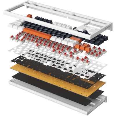 Клавіатура GamePro MK180W Hot-Swap Red Swich RGB USB UA White (MK180W)
