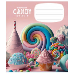 Зошит Школярик Candy world 12 аркушів клітинка (012-3266K)