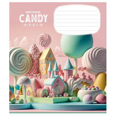 Зошит Школярик Candy world 12 аркушів клітинка (012-3266K)