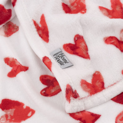 Плед Ardesto Flannel 160х200см, 100% поліестер, сердечка (ART0125PB)