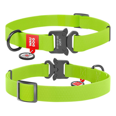 Нашийник для тварин WAUDOG Waterproof з QR паспортом S Ш 15 мм Д 23-35 см(салатовий) (28005)