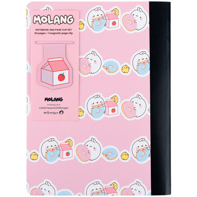 Блокнот Kite з магнітною закладкою Molang А5, 60 аркушів, клітинка (ML25-192)