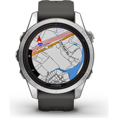 Смарт-годинник Garmin fenix 7S Pro Solar, Glass, SS w/Graphite band, GPS (010-02776-01)