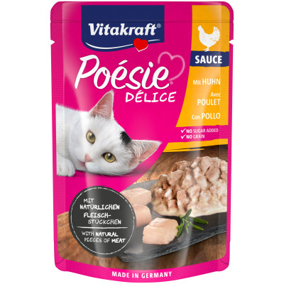 Вологий корм для кішок Vitakraft Poésie Délice pouch курка в соусі 85 г (4008239352842)