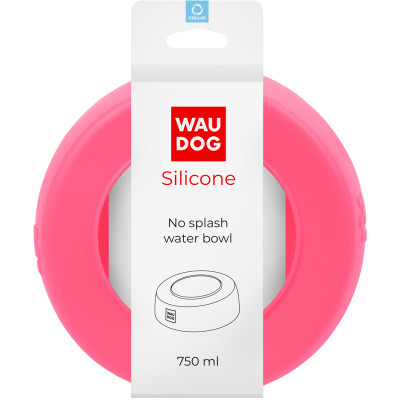 Посуд для собак WAUDOG Silicone Миска-непроливайка 750 мл рожева (50787)