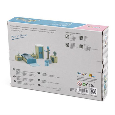 Ігровий набір Viga Toys Дерев&#039;яні меблі для ляльок PolarB Спальня (44035)
