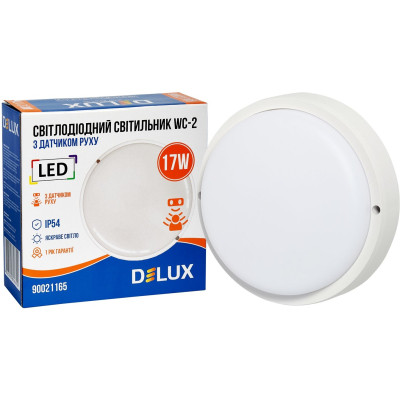 Світильник Delux WC-2 17 Вт 5000K IP54 з датчиком руху (90021165)