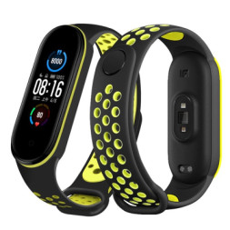 Ремінець до фітнес браслета BeCover Nike Style для Xiaomi Mi Smart Band 5 Black-Green (705152)