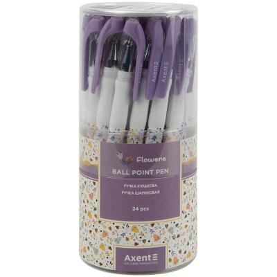 Ручка кулькова Axent Flowers, синя (AB1049-39-A)
