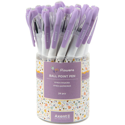 Ручка кулькова Axent Flowers, синя (AB1049-39-A)