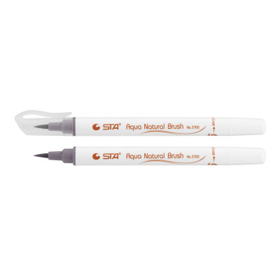 Художній маркер STA пензлик акварельний AQUA NATURAL BRUSH 3700, глибокий сірий (STA3700-71)