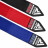 Бинт для спорту RDX для боксу RB Hand Wraps Combine 3 пари Red,Black,Blue (4.5м.) (HWC-RBU+)