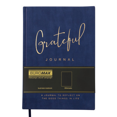 Книга записна Buromax Grateful А5 96 аркушів, без лініювання синій (BM.295019-02)