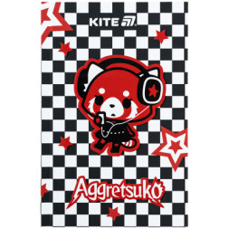 Блокнот Kite А6 Aggretsuko, тверда обкладинка, 80 аркушів, клітинка (AR25-199)