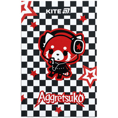 Блокнот Kite А6 Aggretsuko, тверда обкладинка, 80 аркушів, клітинка (AR25-199)