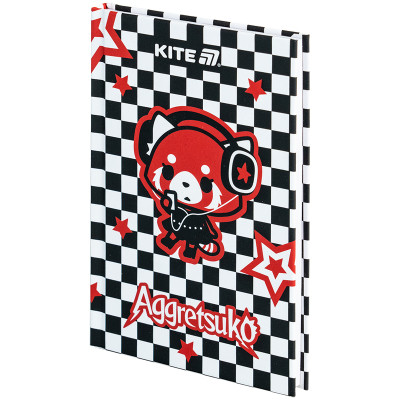 Блокнот Kite А6 Aggretsuko, тверда обкладинка, 80 аркушів, клітинка (AR25-199)