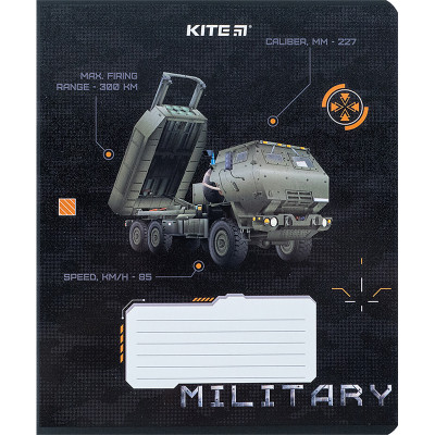 Зошит Kite Мілітарі 12 аркушів, клітинка (K24-232-3)