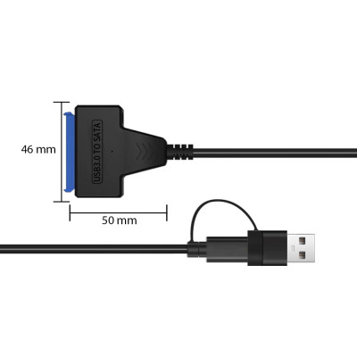 Адаптер USB3.0 Type-A/C HDD 2,5&quot; SATA II/III / SSD Dynamode (DM-AD-SATA-U3)