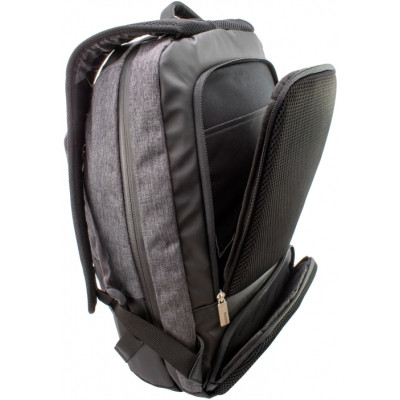 Рюкзак шкільний Optima 18&quot; USB Techno унісекс 0.7 кг 26-35 л Сірий (O96913-03)