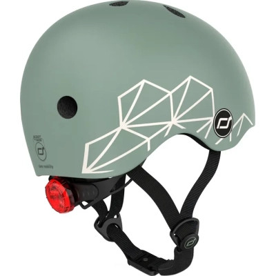Шолом Scoot&amp;Ride 45-51см , зелений, з ліхтариком (SR-181206-GREENLINES)